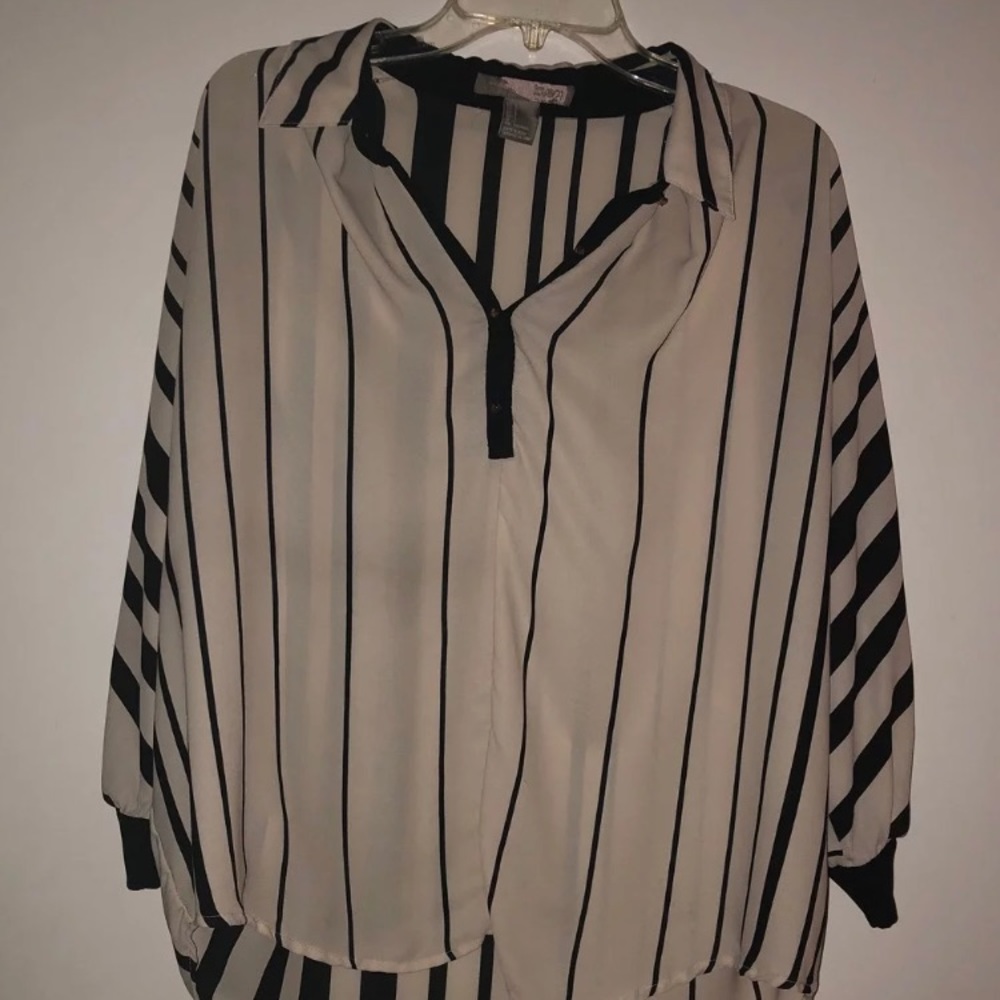 Striped collared blouse